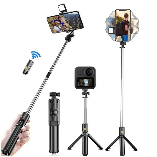 Packlite: Wireless Selfie Stick with Built-in LED Light and Bluetooth Remote for Enhanced Visuals