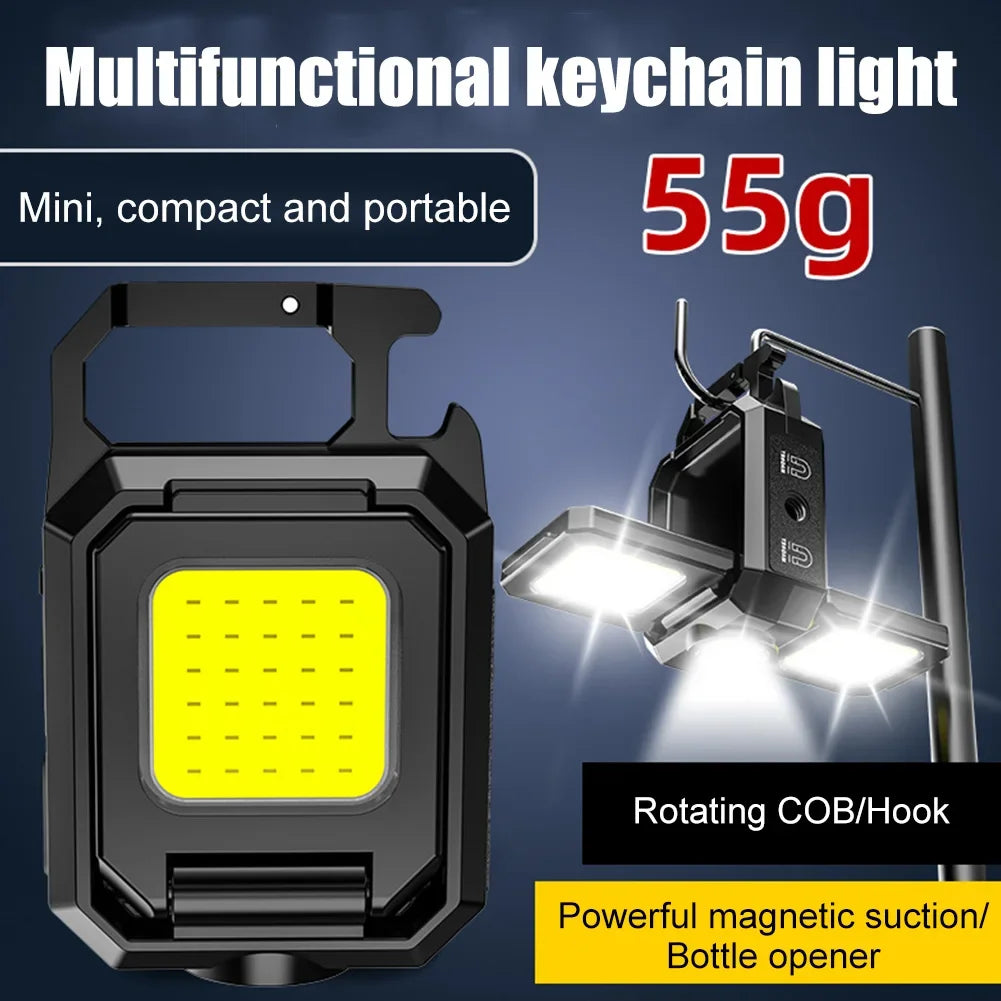 Survival Essentials: Tiny but Mighty Mini Keychain Light with High-Intensity LED USB Rechargeable Flashlight IPX4 Waterproof for Outdoor Camping Hiking