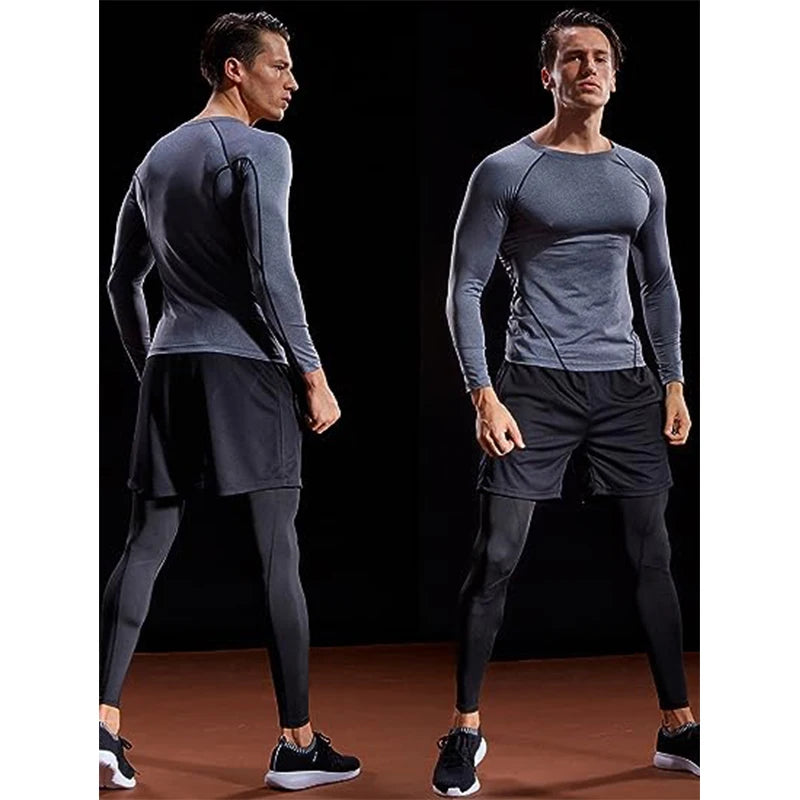 Apex Activewear: Performance-Driven Compression Long Sleeve Training Shirt for Men