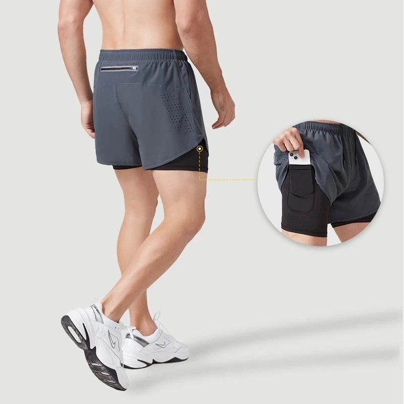 Apex Activewear: Quick-Drying, Four-Way Stretch Men's Fitness Shorts for High-Intensity Training