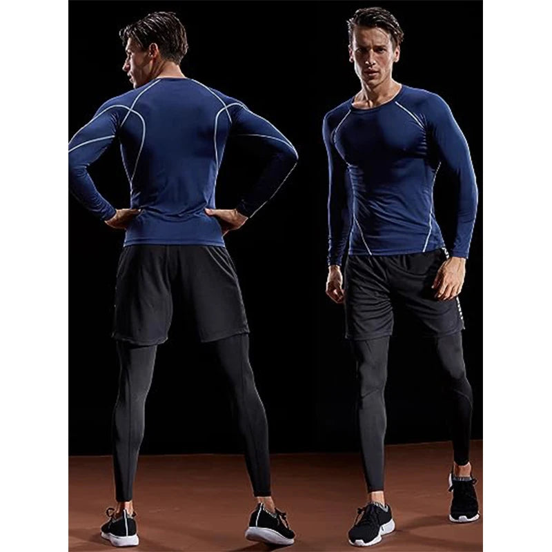 Apex Activewear: Performance-Driven Compression Long Sleeve Training Shirt for Men