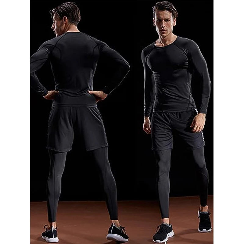 Apex Activewear: Performance-Driven Compression Long Sleeve Training Shirt for Men