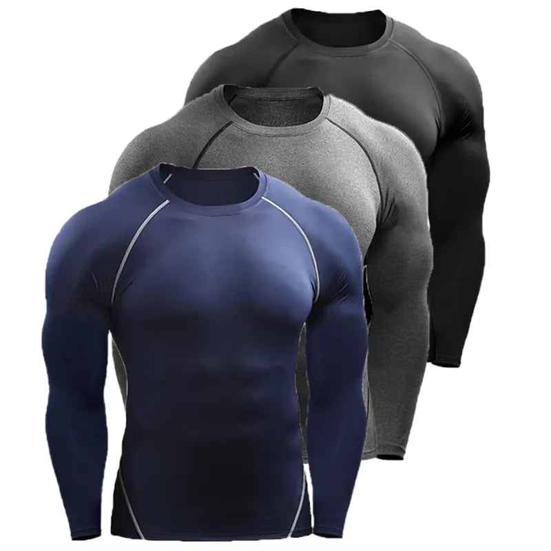 Apex Activewear: Performance-Driven Compression Long Sleeve Training Shirt for Men